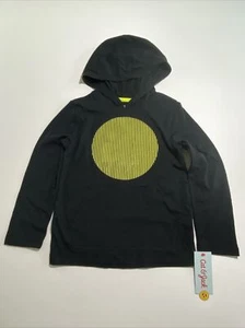 Boys Cat & Jack Pullover Stretch Hoodie XS 4/5 Black Thumbs Up Yellow Graphic - Picture 1 of 16