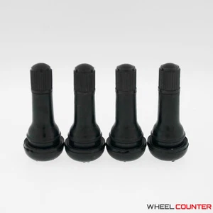 (4) Short Rubber Black Valve Stems with Caps Quantity 4 TR413 AUDI VW - Picture 1 of 3