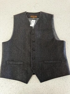 mens warehouse vest pronto uomo blue mens formal vest color gray size large NWT - Picture 1 of 4