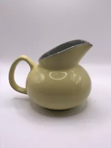 Vintage USA Pottery Ceramic Ball Creamer/Pitcher Yellow Gray~ Made in USA - Picture 1 of 10