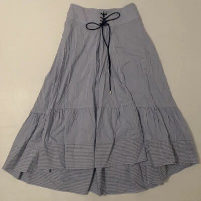 Falda midi 3.1 Philip Lim azul a rayas alta baja talla 2 Foto 1 de 4