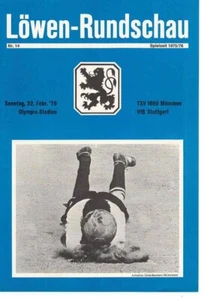 Cuaderno del Programa Fútbol 75/76 2. Liga 1860 Munich - VfB Stuttgart - Imagen 1 de 1