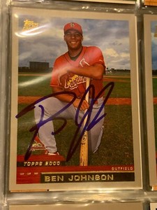 BEN JOHNSON AUTOGRAPHED SIGNED 2000 TOPPS TRADED CARD CARDINALS COA
