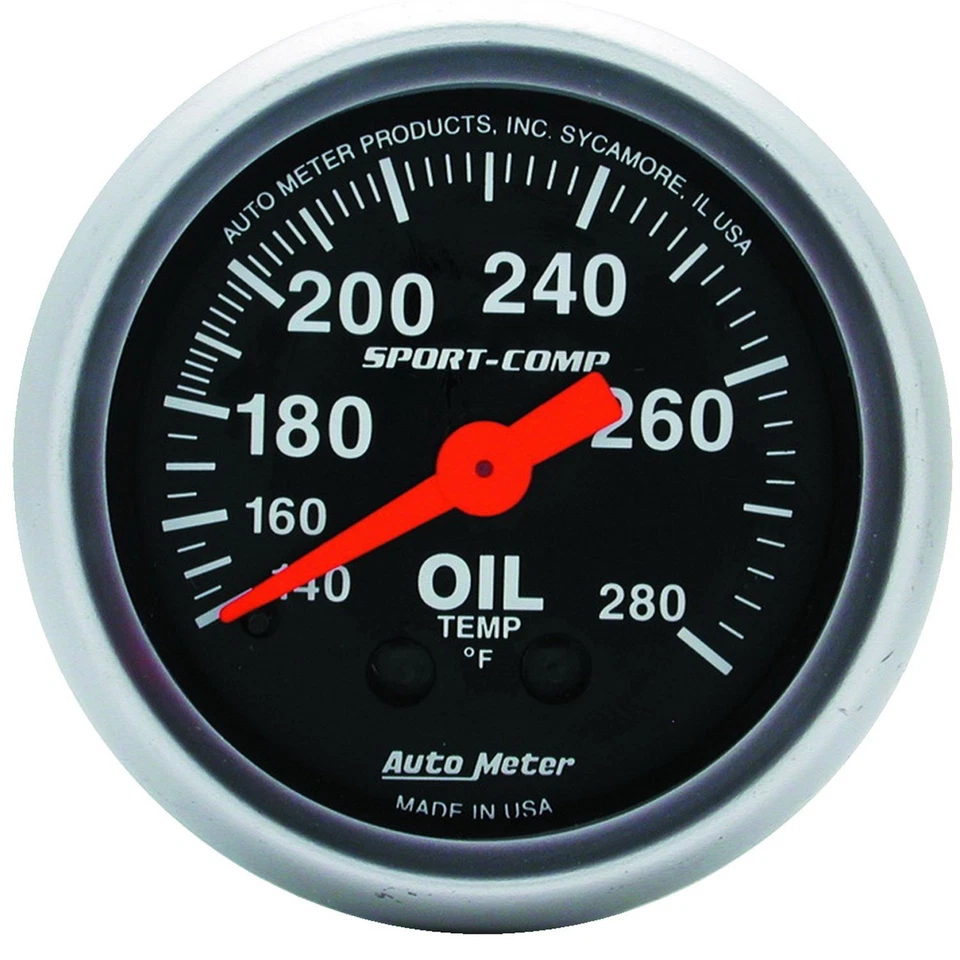 Auto Meter 3341 Sport-Comp Mechanical Oil Temperature Gauge 140-280 F, 2 1/16" - Image 1 of 1