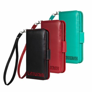Samsung S22 Ultra Genuine Leather Wallet Phone Case with Leather Wrist Strap