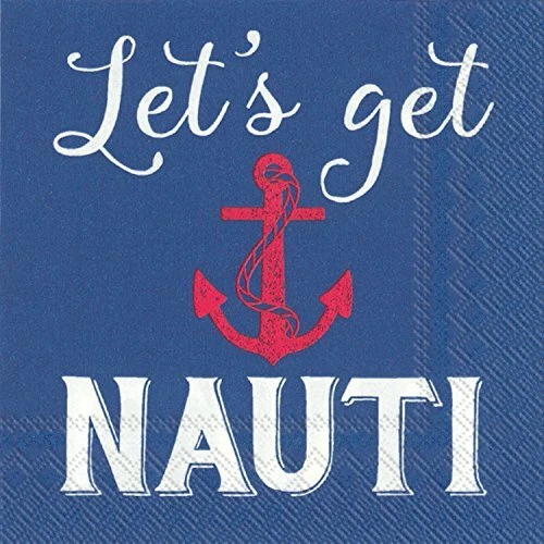 Boston International - 3-Ply 5" Cocktail Napkins - Lets Get Nauti - Image 1 of 1