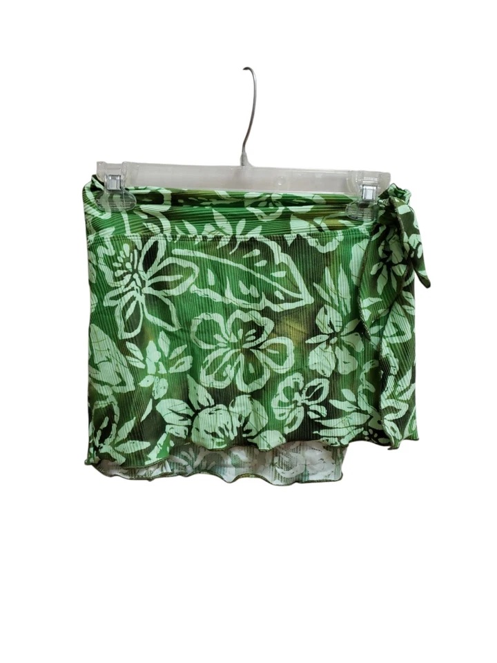Catalina Sarong Mujer Talla 8/10 Verde Floral Natación Envoltura Acanalada Foto 1 de 4