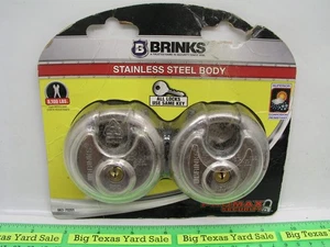 2pcs Stainless Steel Round Body Pad Locks Keyed Alike Brinks 663-70201 - Picture 1 of 2