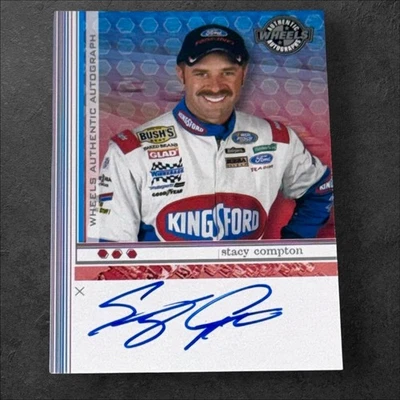 Stacy Compton PACK PULLED NASCAR signed card 2004 WHEELS AUTHENTICS AUTOGRAPH - Image 1 of 2