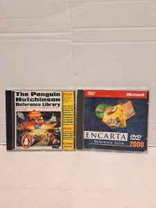 Microsoft Encarta & penguin Hutchinson Encyclopedia Reference Suite 2000 pc DVD - Picture 1 of 9