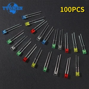 100PCS 2x3x4mm Square LED Diodes Kit 5-Color for DIY Electronics/Decoration - Imagen 1 de 6