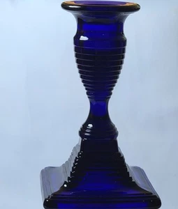 Candelabro CAMBRIDGE AZUL COBALTO TALLY HO ESCASO Excelente ART DECO - Imagen 1 de 5