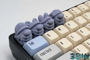 Super Mario Keycap Set | Unpainted Resin Artisan Caps | Cherry MX | Tanooki, Fro - Picture 1 of 10
