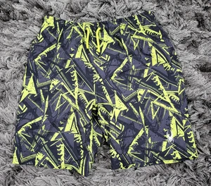Spyder Badehose Shorts Herren Small schwarz grau neongelb geometrisch gefüttert Logo - Bild 1 von 17