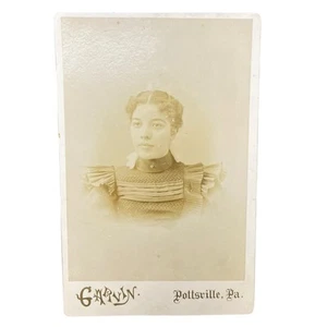 Antique Cabinet Card Photograph Young Woman Garvin Photo Portraits Pottsville PA - Picture 1 of 3
