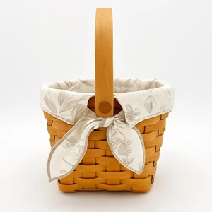 Longaberger 2000 Round Storage Basket 6” Liner Protector Natural Botanical Fall - Picture 1 of 17