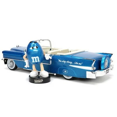 m&m's goods American goods mini car figure 1:24 M&M'S 1956 CADILLAC ELDORADO - Immagine 1 di 4