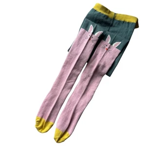 Mini Boden Bunny Accents Colorblock Knit Tights Multicolor Girls Size 11-12y - Picture 1 of 7