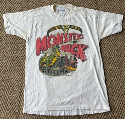 Camiseta VAN HALEN Monsters Of Rock Vintage 1988 Concert Tour Grande Original LA - Imagem 1 de 4