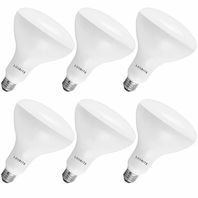 Luxrite BR40 LED Flood Light Bulb 85W Equiv. Dimmable 6500K 1100lm E26 6-Pack - Image 1 of 4