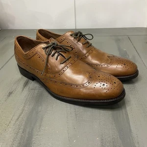 Johnston & Murphy Wingtip Leather Oxford Shoes Size 11 M Brown Tie Men's 20-3152 - Picture 1 of 10