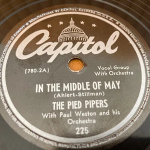 IN THE MIDDLE OF MAY 78 PIED PIPERS CAPITOL 225 AREN'T YOU GLAD YOU'RE YOU 10" - Picture 1 of 4
