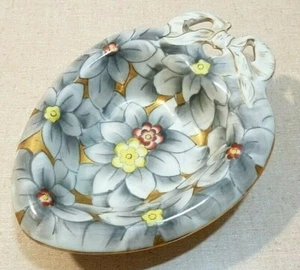 Pintado a Mano Lenwile China Ardalt Japón Ocupado Forma de Corazón Floral 6308 De Colección - Imagen 1 de 8