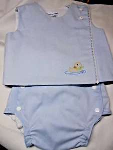 Baby Outfit-Girl-NB-newborn Size-Embroidered “Little Duckie" Top/Diaper Cover - Picture 1 of 7