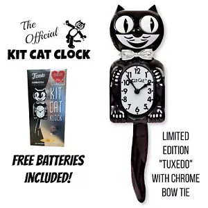 TUXEDO KIT CAT CLOCK 15.5" Limited Edition Free Battery USA MADE Kit-Cat Klock - Picture 1 of 8