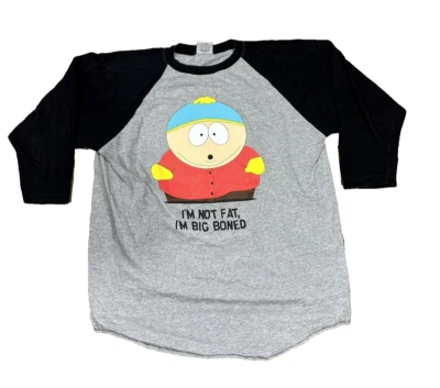 Рубашка бейсбольная 90-х South Park Not Fat Im Big Boned Stanley DeSantis размер XL серая мужская - Изображение 1 из 4