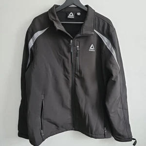 Reebok Full Zip Black and Gray Size Large Collared Shell Jacket With Pockets - Picture 1 of 9