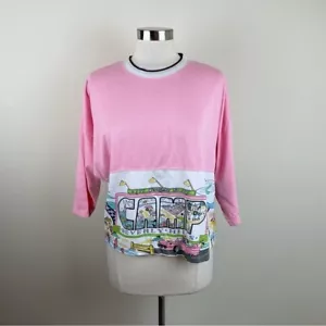 Vintage Camp Beverly Hills Pink Hollywood Car Blouse Tee Shirt Top Women - Picture 1 of 6