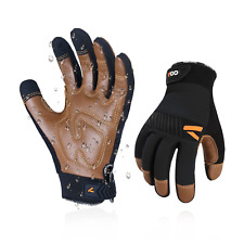 Vgo... 1-Pair Safety Leather Work Gloves, Mechanics Gloves, Anti-Vibration Duty