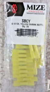 Mize Wire Products SBCY 25 pz connettori BUTT termoretraibili 12-10 GA - Foto 1 di 3