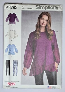 Simplicity K8793 Women's Top & Pants Size XXS-XXL UNCUT Sewing Pattern - Picture 1 of 2
