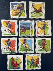 France ~2016~Football~ Commemorative Booklet Stamp Set~(10)~Used~ - Picture 1 of 1