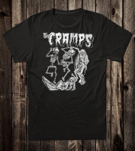 Camiseta Retro 100% Algodón Años 80 Estilo Punk The Cramps Rock N Roll Esqueleto - Imagen 1 de 2