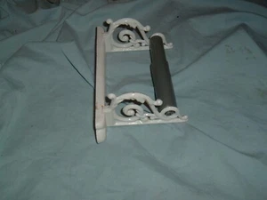 toilet paper holder Vintage Victorian Enameled Cast Iron Made in France - Picture 1 of 5