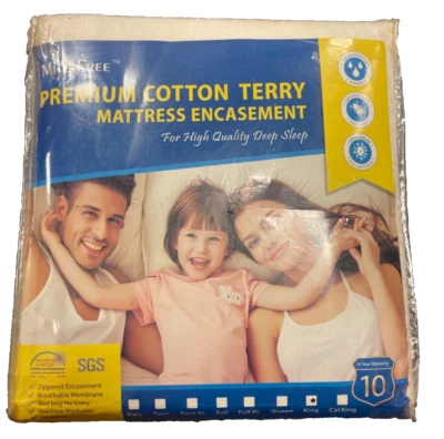 Colchão Mite Free Premium Algodão Terry Encasement, Branco, King - Imagem 1 de 2