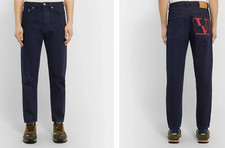 Valentino Men's Iconic Logo Jeans Pants Denim 5 Pocket Icon Trousers New 32