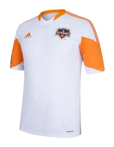 Adidas Men ClimaCool Houston Dynamo Short Sleeve Soccer Jersey, White Orange, XL Cover