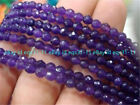 Natural 4mm Faceted Russian Amethyst Gemstone Round Loose Beads Strand 15"