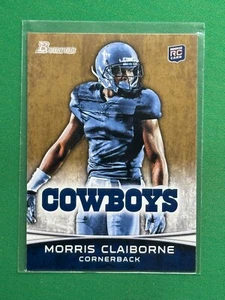 2012 Bowman Football Morris Claiborne #160 RC Rookie Card Gold - Picture 1 of 2