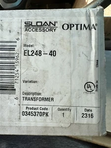 Sloan Optima Box Mount Transformer EL248-40 Class 2 0114946D1 - Picture 1 of 4