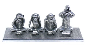 Jac Zagoory Designs Write No Evil Pen Holder Desk Art NEW in Box - Picture 1 of 2