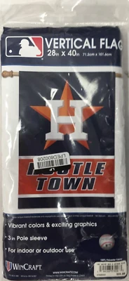 Houston Astros HUSTLE TOWN MLB Vertical Flag WinCraft  28" X 40" - Image 1 of 2