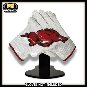 Football Receiver Gloves Display w/ Stand for Arkansas Razorbacks Gloves! SEC - Picture 1 of 3