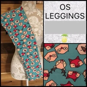 Leggings LuLaRoe talla única (2-10) nuevos sin etiquetas - ¡impresión de ciervo, búho, zorro! - Imagen 1 de 4