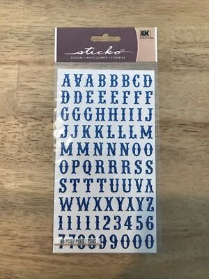 EK Success Sticko Carnival Blue SM Glitter Alphabet Letter Stickers - Image 1 of 2