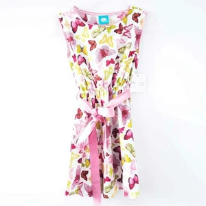 NEW Blue Juniper Butterfly Pink Sash Dress Size 8 Multicolor Cotton Summer Dress - Picture 1 of 6